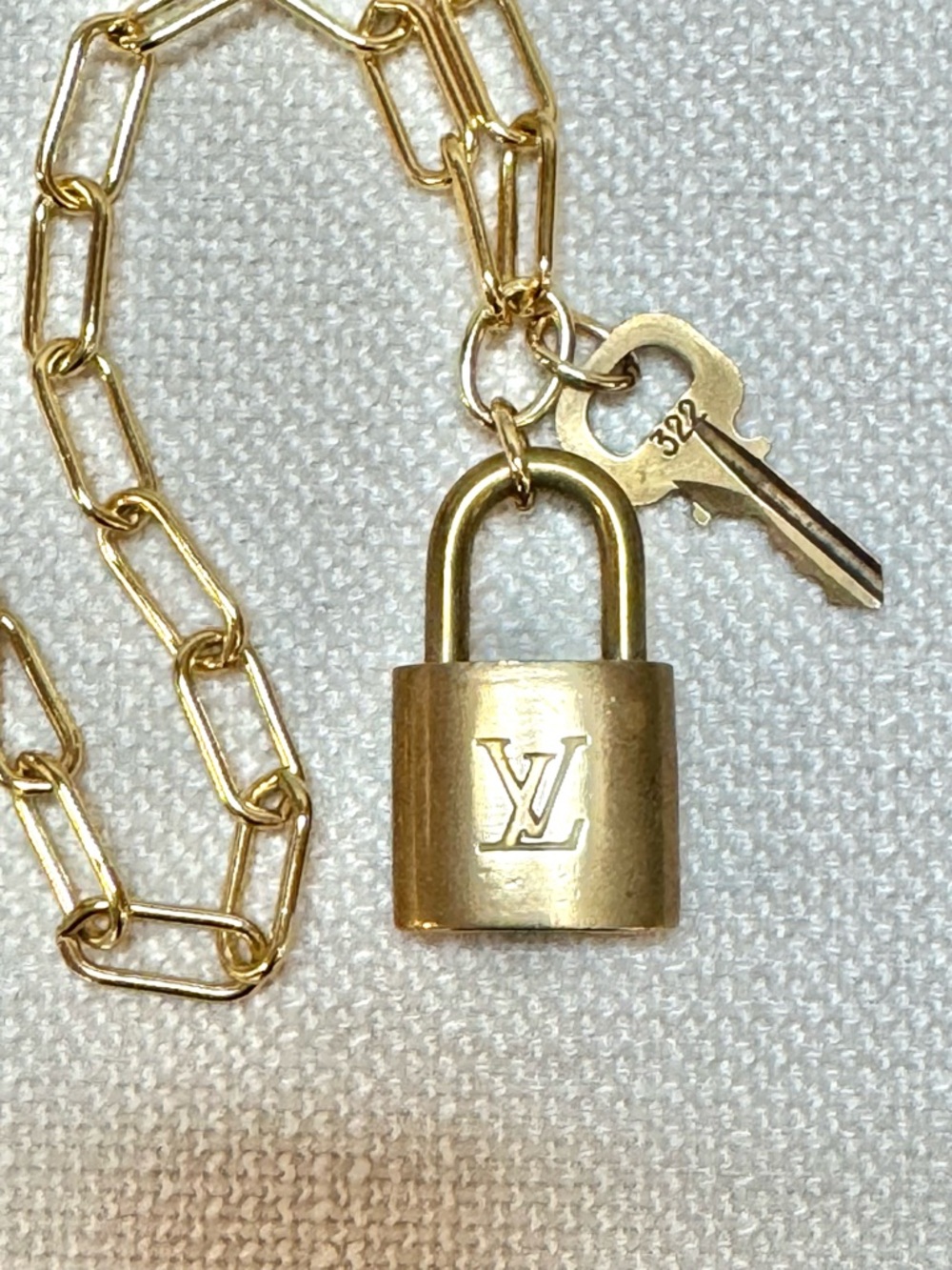 Louis Vuitton #322 Lock and Key Necklace